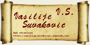 Vasilije Šuvaković vizit kartica